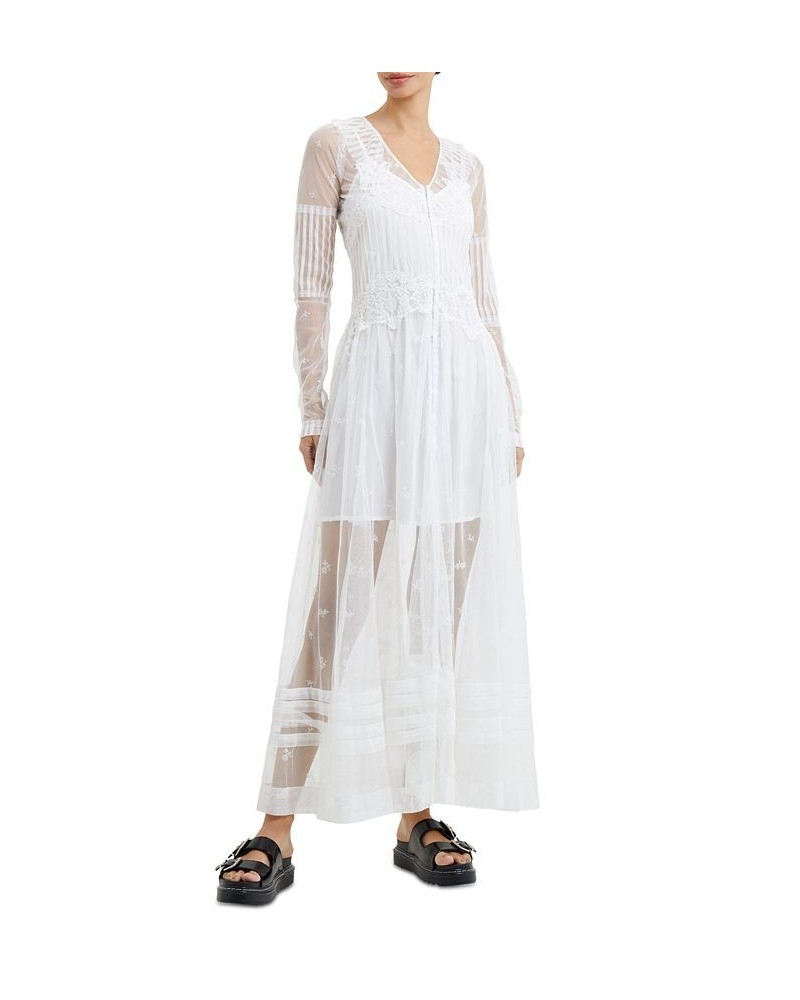 Women's Cherise Lace Maxi Dress Summer White $81.12 Dresses