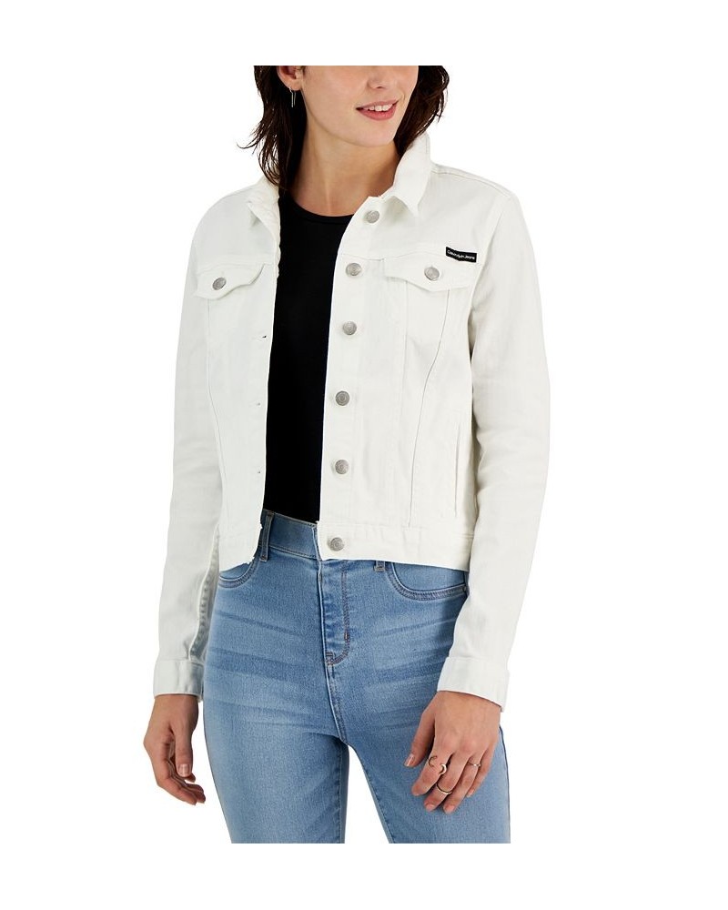 Women's Denim Trucker Jacket & Sleeveless Ribbed Midi Dress White $27.92 Outfits