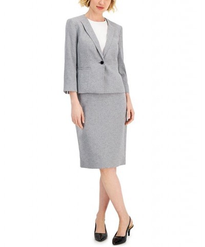 Women's 3/4-Sleeve Midi Skirt Suit Regular and Petite Sizes Gray $42.90 Suits