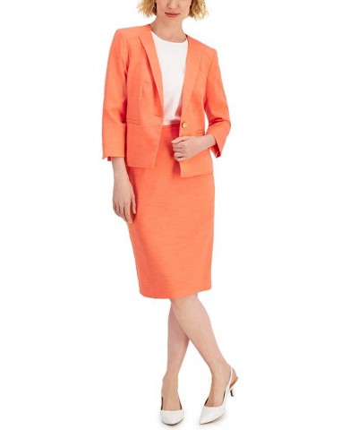 Women's 3/4-Sleeve Midi Skirt Suit Regular and Petite Sizes Gray $42.90 Suits