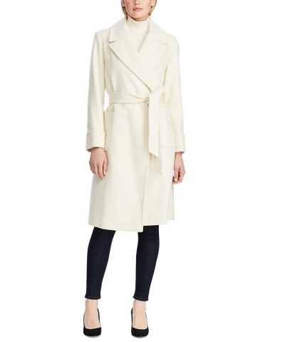 Women's Wool-Blend Wrap Coat Ivory/Cream $180.60 Coats