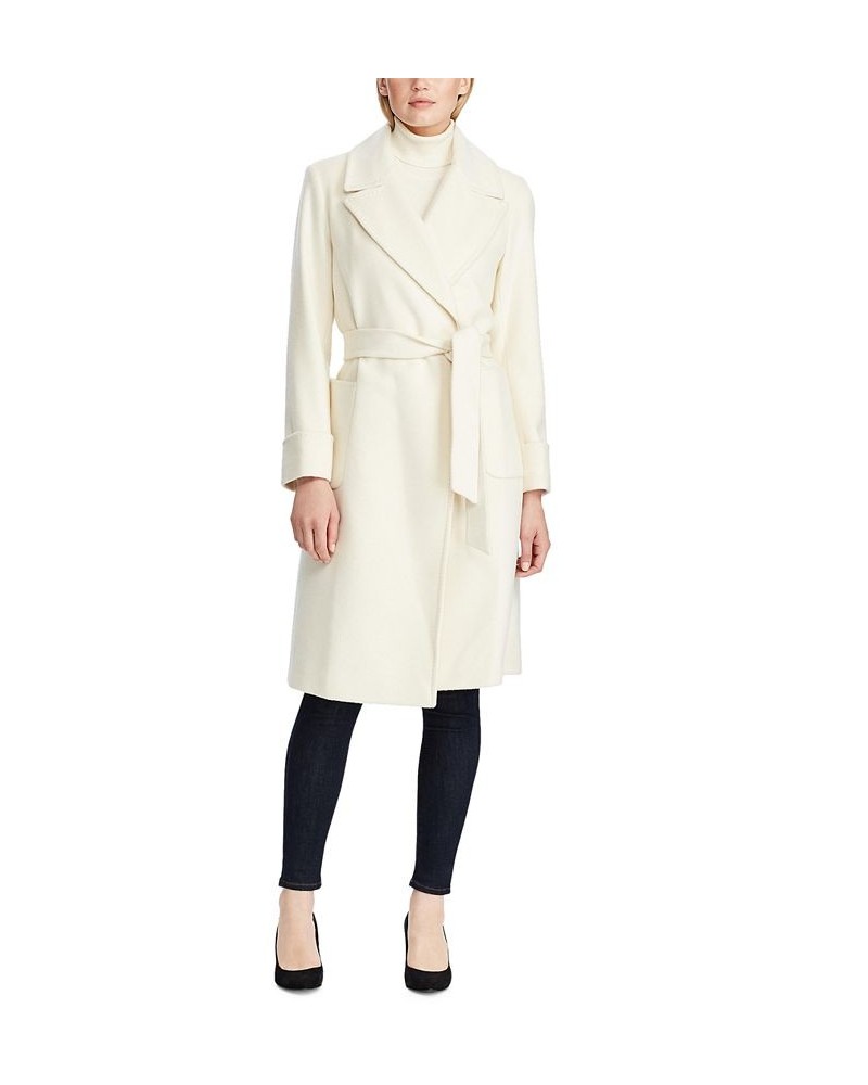 Women's Wool-Blend Wrap Coat Ivory/Cream $180.60 Coats