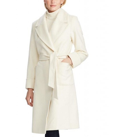 Women's Wool-Blend Wrap Coat Ivory/Cream $180.60 Coats