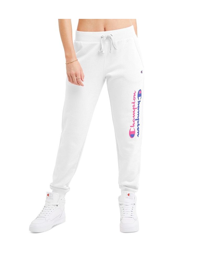 Women's Powerblend Graphic-Print Jogger Pants White $19.00 Pants