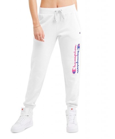 Women's Powerblend Graphic-Print Jogger Pants White $19.00 Pants