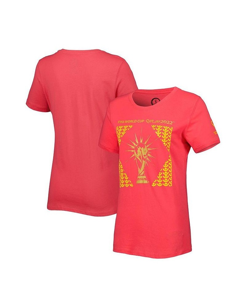 Women's Coral FIFA World Cup Qatar 2022 Trophy T-shirt Coral $18.89 Tops