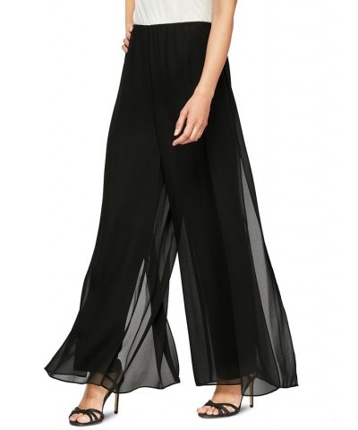 Petite Straight-Leg Overlay Pants Black $43.56 Pants