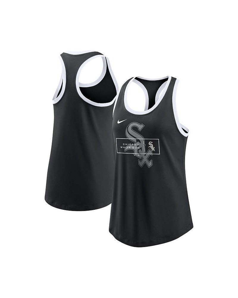 Women's Black Chicago White Sox X-Ray Racerback Performance Tank Top Black $22.05 Tops