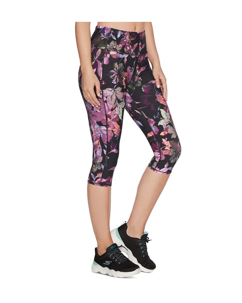 Women's GOFLEX Ultra Violet High-Rise Capri Leggings Ultraviolet Print $17.63 Pants