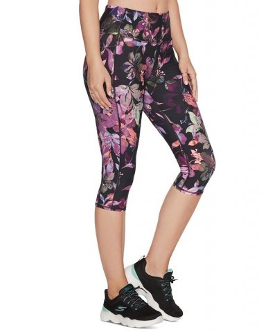 Women's GOFLEX Ultra Violet High-Rise Capri Leggings Ultraviolet Print $17.63 Pants