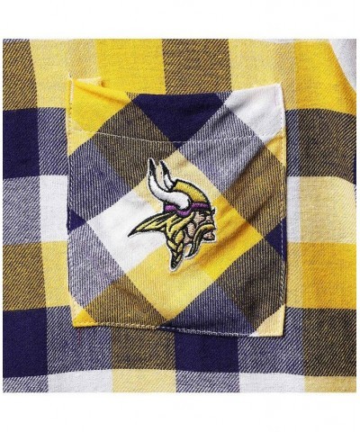 Women's Purple Gold Minnesota Vikings Button-Up Breakout Flannel Nightshirt Purple, Gold $34.79 Pajama