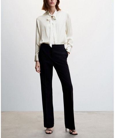 Women's Tie-Neck Blouse Off White $47.69 Tops