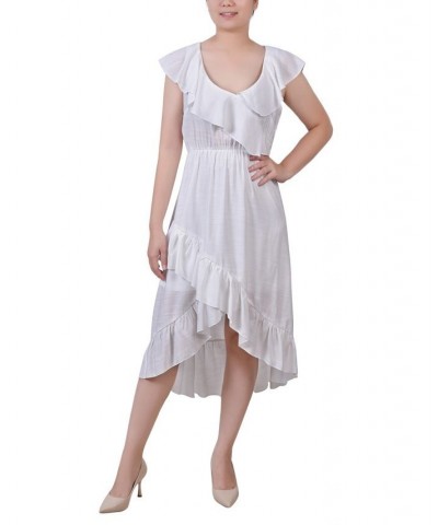 Petite Sleeveless Flounced Dress White $17.00 Dresses