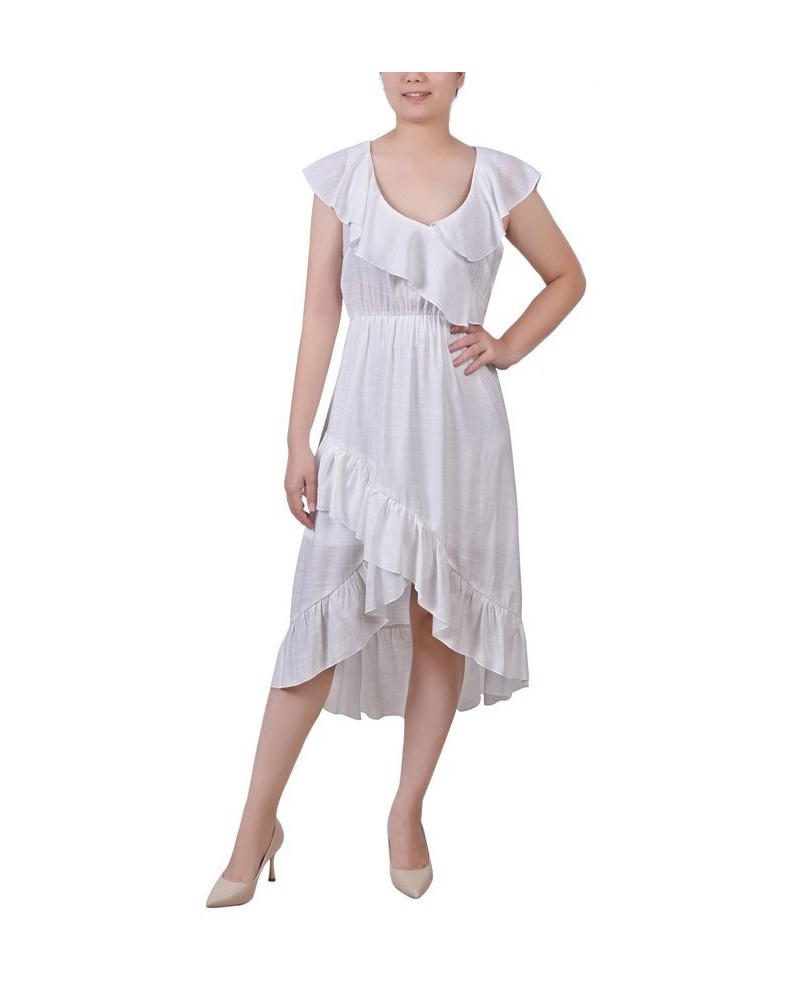 Petite Sleeveless Flounced Dress White $17.00 Dresses