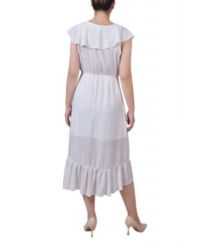 Petite Sleeveless Flounced Dress White $17.00 Dresses