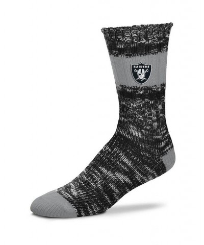 Women's Las Vegas Raiders Alpine Stripes Crew Socks Black $14.24 Socks