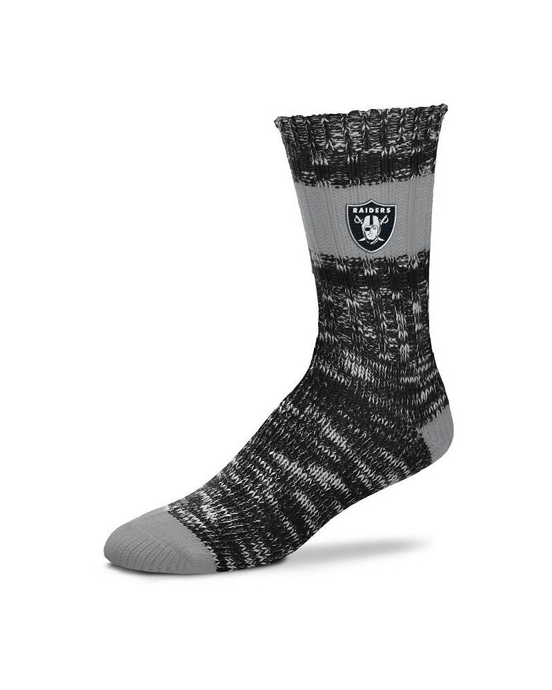 Women's Las Vegas Raiders Alpine Stripes Crew Socks Black $14.24 Socks