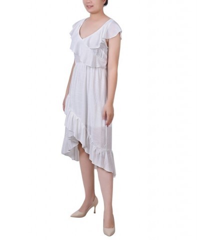 Petite Sleeveless Flounced Dress White $17.00 Dresses