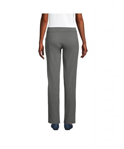 Women's Petite Starfish Mid Rise Straight Leg Elastic Waist Pull On Pants Charcoal heather $38.47 Pants