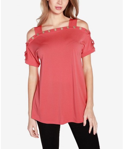 Women's Cold-Shoulder Top Coral Crush $17.84 Tops