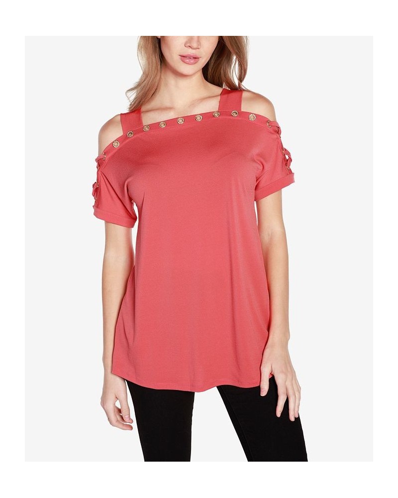 Women's Cold-Shoulder Top Coral Crush $17.84 Tops