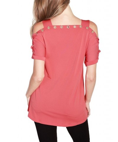 Women's Cold-Shoulder Top Coral Crush $17.84 Tops