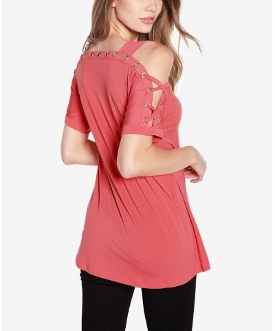 Women's Cold-Shoulder Top Coral Crush $17.84 Tops