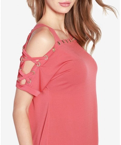 Women's Cold-Shoulder Top Coral Crush $17.84 Tops