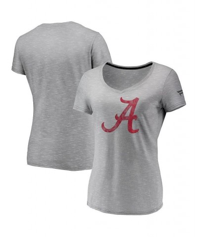 Women's Gray Alabama Crimson Tide Primary Logo Space-Dye V-Neck T-Shirt Gray $17.50 Tops