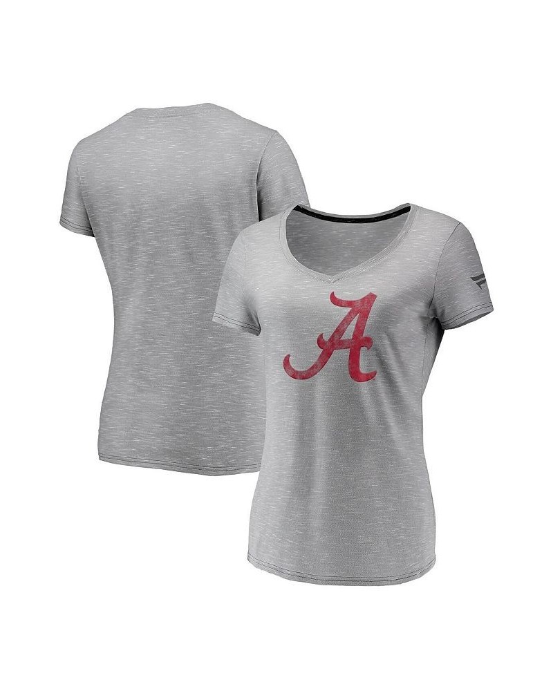 Women's Gray Alabama Crimson Tide Primary Logo Space-Dye V-Neck T-Shirt Gray $17.50 Tops