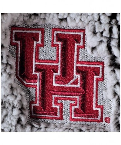 Women's Gray Houston Cougars Sherpa Super Soft Quarter Zip Pullover Jacket Gray $32.25 Jackets