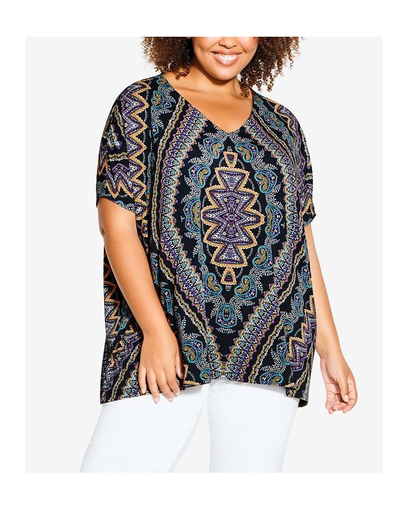 Plus Size Sierra Scarf Top Blues $30.24 Tops