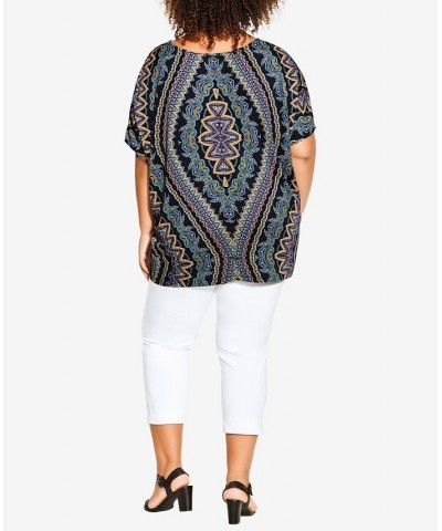 Plus Size Sierra Scarf Top Blues $30.24 Tops