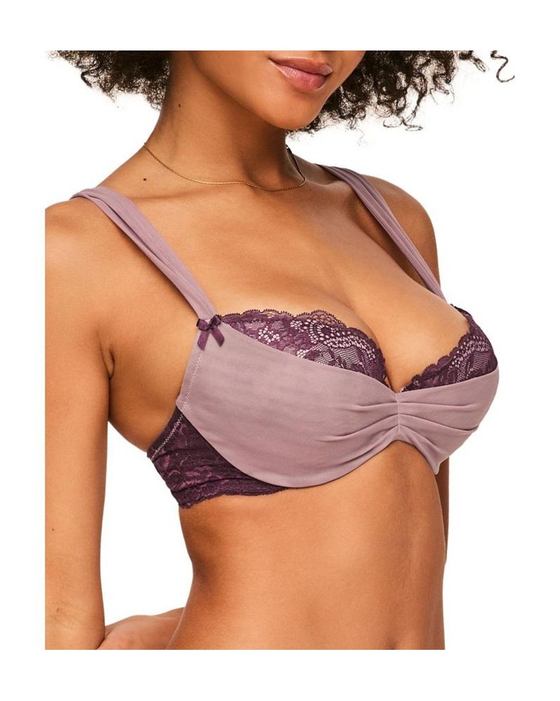 Clairabelle Women's Push Up Demi Bra Purple $32.97 Bras