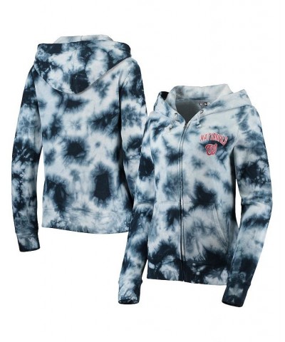 Women's Navy Washington Nationals Tie-Dye Fleece Full-Zip Hoodie Navy $32.80 Sweatshirts