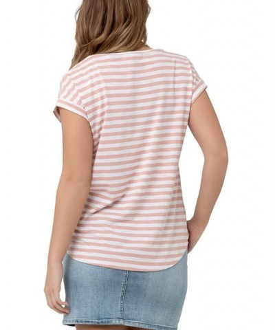 Lionel Stripe Nursing Tee Dusty pink / white $35.25 Tops