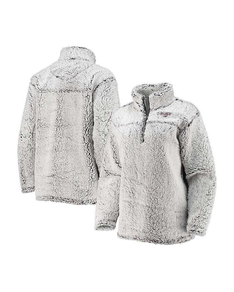 Women's Gray Washington Football Team Sherpa Quarter-Zip Jacket Gray $45.04 Jackets