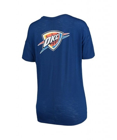 Women's Blue Oklahoma City Thunder Side-Tie Slub T-shirt Blue $19.80 Tops