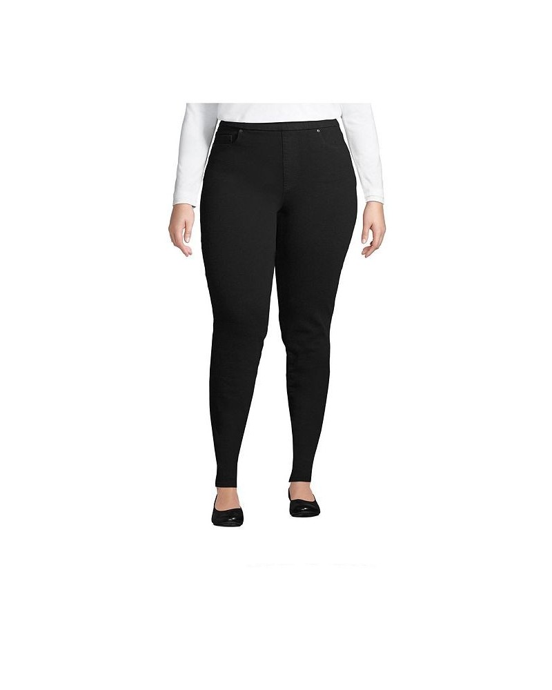 Women's Plus Size High Rise Elastic Waist Pull On Skinny Legging Jeans Black $49.26 Jeans