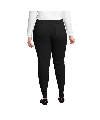 Women's Plus Size High Rise Elastic Waist Pull On Skinny Legging Jeans Black $49.26 Jeans