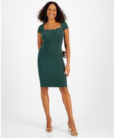 Margot Cap Sleeve Ribbed Midi Dress Green $34.74 Dresses