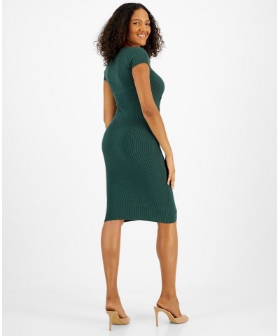 Margot Cap Sleeve Ribbed Midi Dress Green $34.74 Dresses