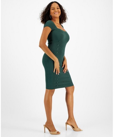 Margot Cap Sleeve Ribbed Midi Dress Green $34.74 Dresses