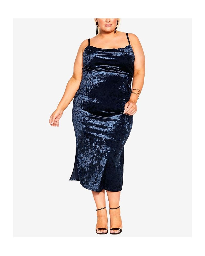 Trendy Plus Size Isabela Midi Dress Blue $41.70 Dresses