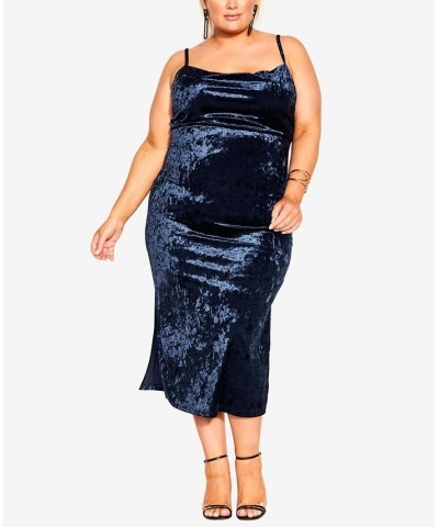 Trendy Plus Size Isabela Midi Dress Blue $41.70 Dresses