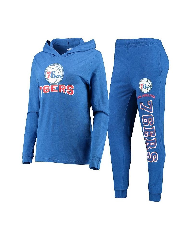 Women's Royal Philadelphia 76ers Pullover Hoodie and Pants Sleep Set Royal $38.25 Pajama