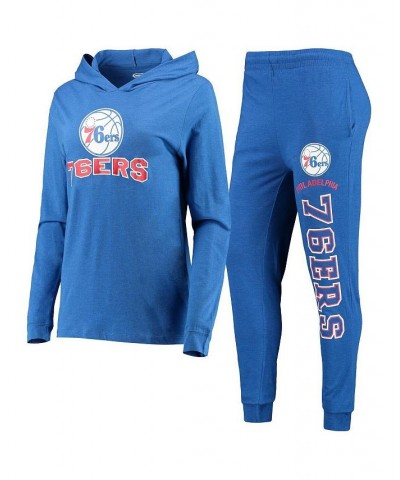 Women's Royal Philadelphia 76ers Pullover Hoodie and Pants Sleep Set Royal $38.25 Pajama