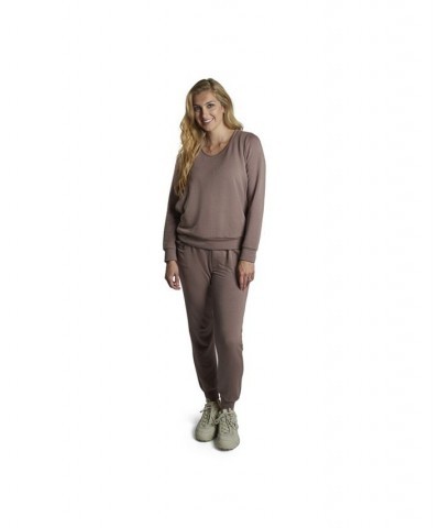 Women's Whitney 2-Piece Maternity/Nursing Top & Pant Set French Terry Coco $36.90 Outfits