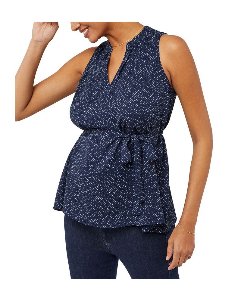 Pleated Maternity Top Blue $30.24 Tops