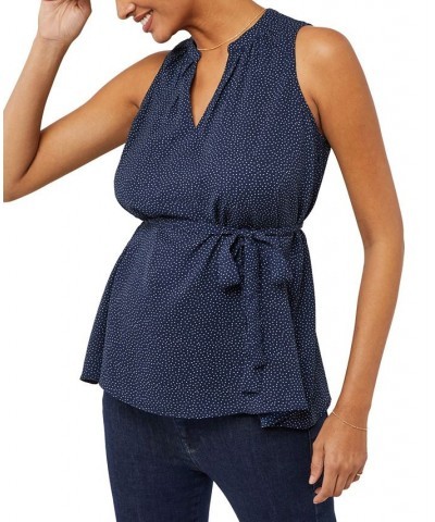 Pleated Maternity Top Blue $30.24 Tops